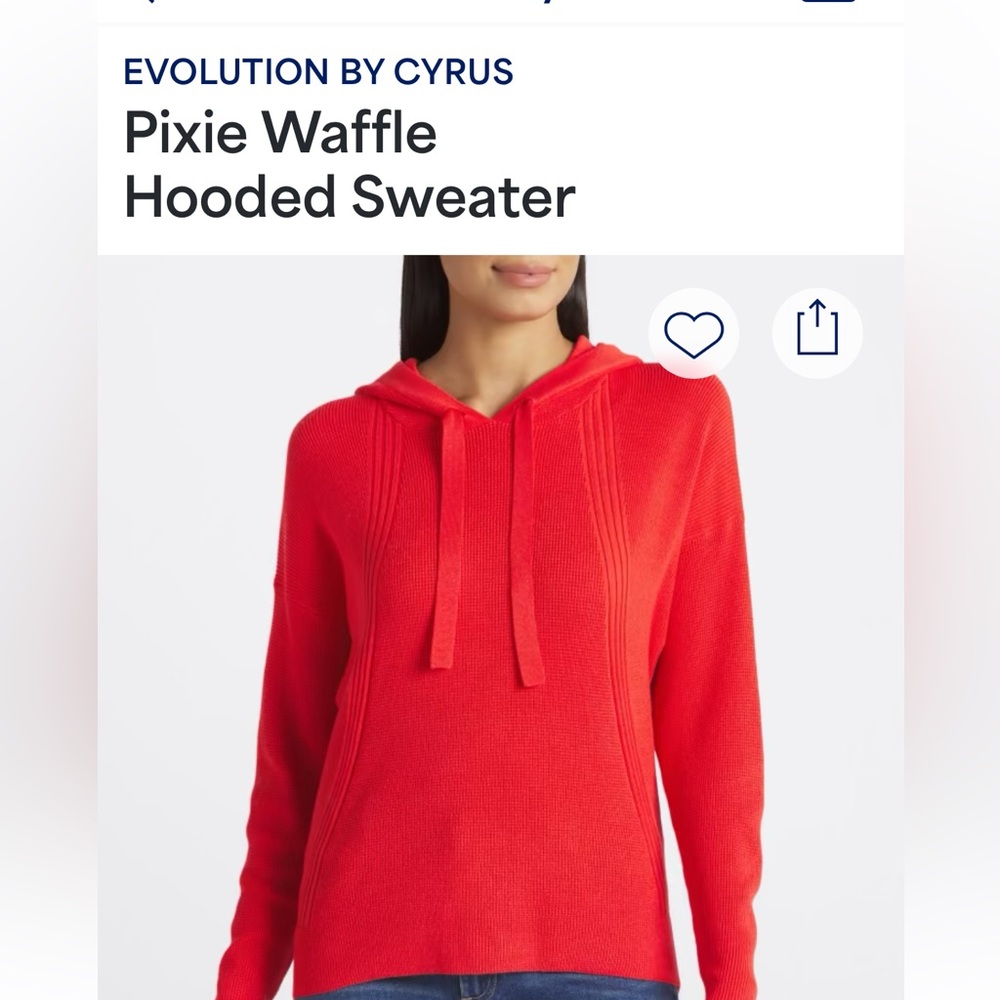 Pixie waffle knit sweater hoodie from Evolution by Cyrus Stitch Fix - Picture 5 of 7